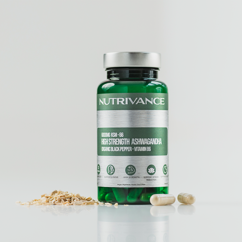 Nutrivance High Strength Ashwagandha 6000mg KSM 66 with Black Pepper and Vitamin B6